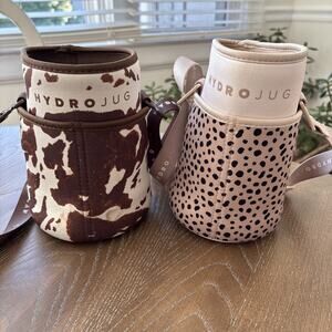 HydroJug‎ Neoprene Sleeves Lot of 2 Brown Cow Dalmatian Print Insulated Carrier